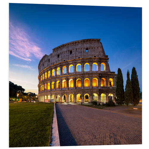 Foam board print The Colosseum at night in Rome, Italy