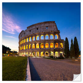 Sticker mural The Colosseum at night in Rome, Italy