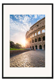 Gerahmter Kunstdruck Das Kolosseum in Rom bei Sonnenaufgang