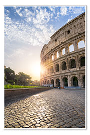 Poster Das Kolosseum in Rom bei Sonnenaufgang