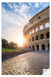 Selvklebende plakat The Colosseum in Rome at sunrise