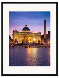 Gerahmter Kunstdruck Petersdom und Petersplatz in Rom, Italien