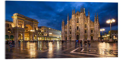 Akryylilasitaulu Cathedral Square and Cathedral of Milan at night, Milan, Italy