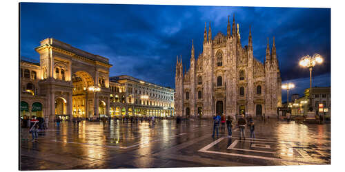 Aluminium print Cathedral Square and Cathedral of Milan at night, Milan, Italy