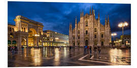 Foam board print Cathedral Square and Cathedral of Milan at night, Milan, Italy