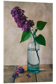 Tableau en verre acrylique Still life with fresh lilac flower