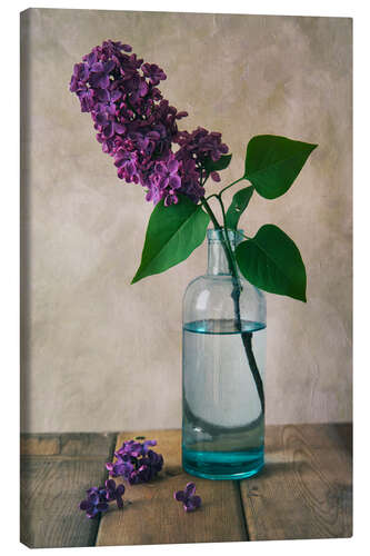 Canvas print Still life with fresh lilac flower