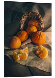 Tableau en PVC Still life with fresh tangerines