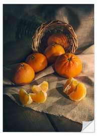 Wall sticker Still life with fresh tangerines