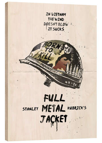 Tableau en bois Full Metal Jacket (anglais)