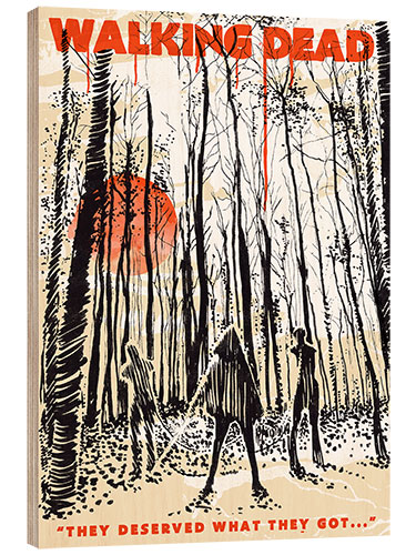 Wood print The Walking Dead