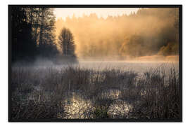 Gerahmter Kunstdruck Nebeliger Morgen über dem See