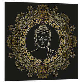 Cuadro de aluminio Buddha in golden mandala