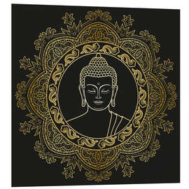 Tableau en PVC Buddha in golden mandala