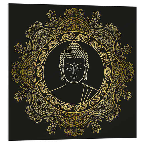 Gallery print Buddha in golden mandala