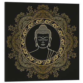 Galleritryk Buddha in golden mandala