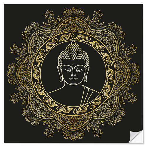 Wall sticker Buddha in golden mandala