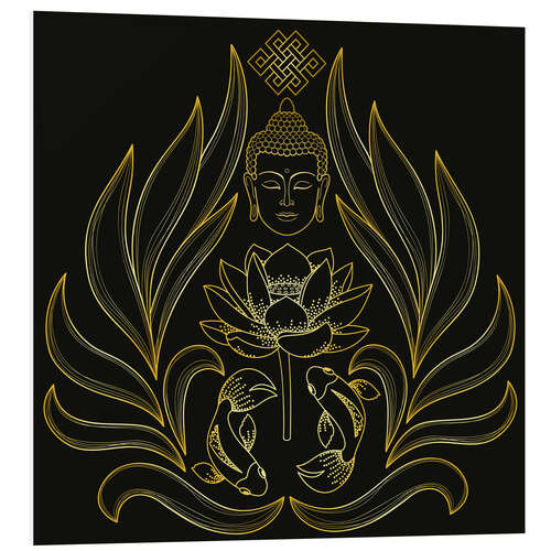 Foam board print Buddha and petals