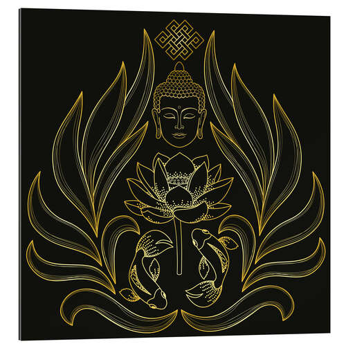 Gallery Print Buddha und Blütenblätter