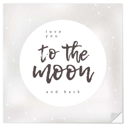 Sisustustarra Love you (to the moon and back)