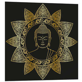 Quadro em PVC Buddha in golden bloom