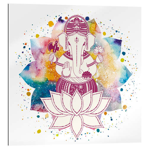 Tableau en plexi-alu Ganesha en aquarelle