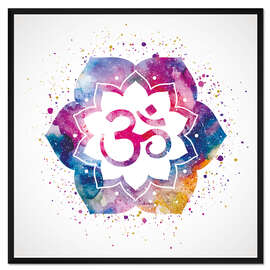 Gerahmter Kunstdruck Namaste Wasserfarben Blüte