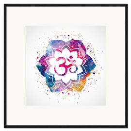 Ingelijste kunstdruk Namaste watercolor flower