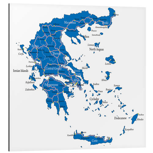 Alubild Griechenland - Politische Karte