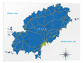 Foam board print Ibiza Map