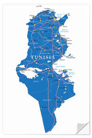 Wall sticker Map Tunisia