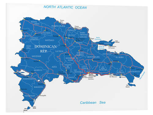 Tableau en PVC Car de la République dominicaine (anglais)