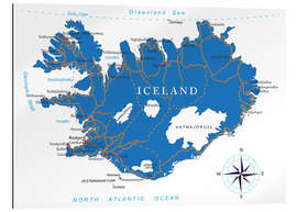 Cuadro de plexi-alu Mapa de Islandia