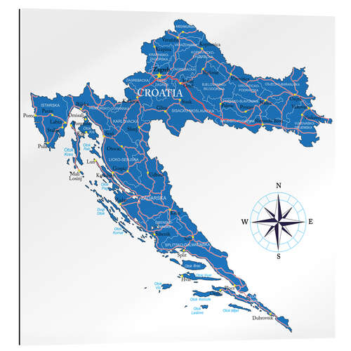 Gallery print Map of Croatia