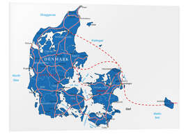 Hartschaumbild Dänemark Karte