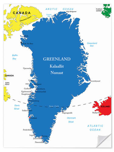 Selvklebende plakat Greenland