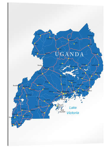 Cuadro de plexi-alu Map Uganda