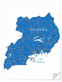 Wall sticker Map Uganda