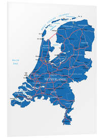 Foam board print Map Netherlands