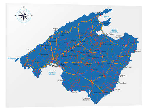 Bilde på skumplate Kart over Mallorca