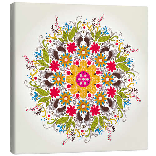 Canvas print Florales Mandala auf Beige