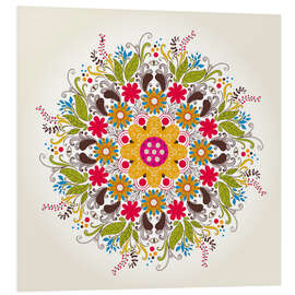 Foam board print Florales Mandala auf Beige