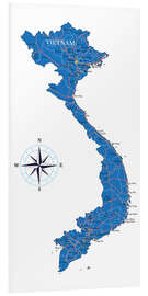 Foam board print Map of Vietnam