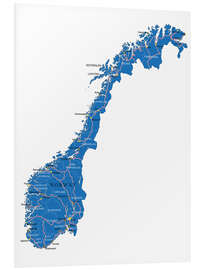 Foam board print Map Norway