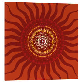 Acrylic print Sonnenmandala in Rot