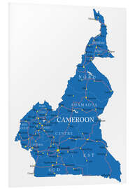 Foam board print Map Cameroon