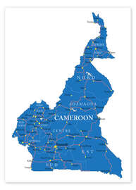 Wall print Map Cameroon