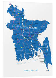 Foam board print map Bangladesh