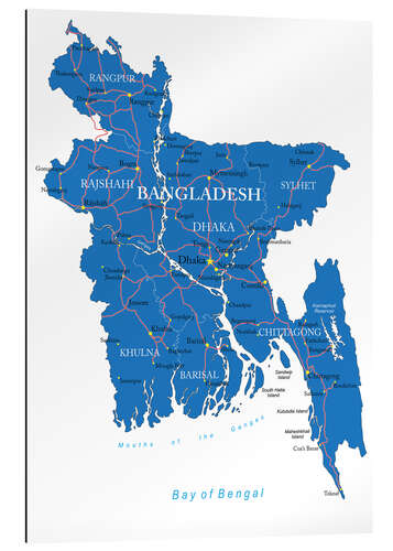 Cuadro de plexi-alu map Bangladesh