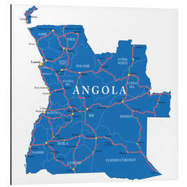 Aluminium print map Angola